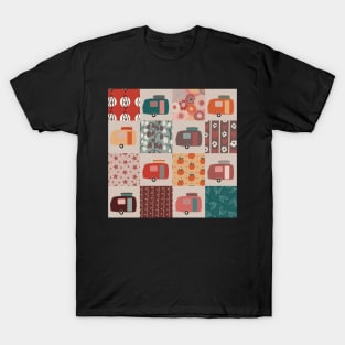 Colourful Patchwork of Vintage Caravans T-Shirt